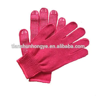 dotted gloves , pvc dotted cotton gloves
