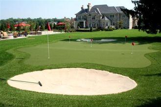 10mm PE Fibrillated Yarn Golf Artificial Grass With 5/32 in