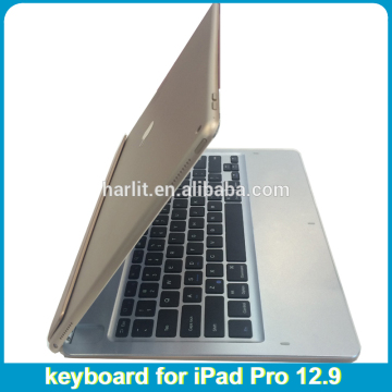 For iPad Pro Full Size Ultra Slim Rotating Aluminum Bluetooth Keyboard Case With Stand For iPad Pro 12.9 inch