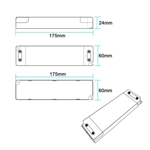 60W Traic Dimmable LED Driver for Cabinet Lights