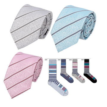 Factory Direct Sales: High Quality Polyester Necktie & Cotton Socks Gift Set for Business Men