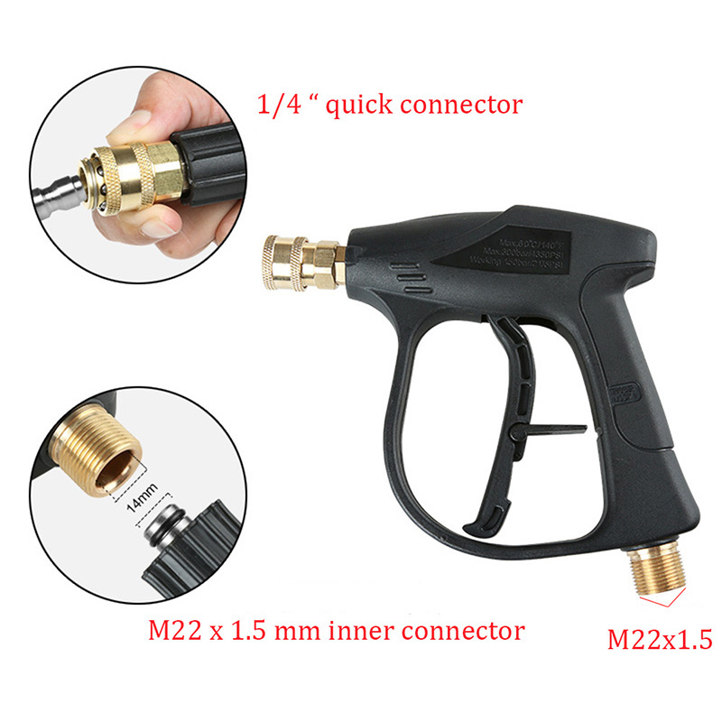 2020 Hochdruckreinigerwagen Wasch- und Pflegewasserpistole 200 -BAR/3000PSI M22*1,5 Schraubengewinde 280 Schlauchanschluss (CW028)