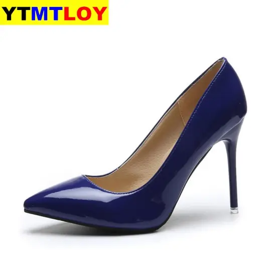 New Fashion High Heels Women Pumps Thin Heel Classic Sexy Prom Wedding Shoes Office Big Size 35-44 Leather Office & Career 10CM