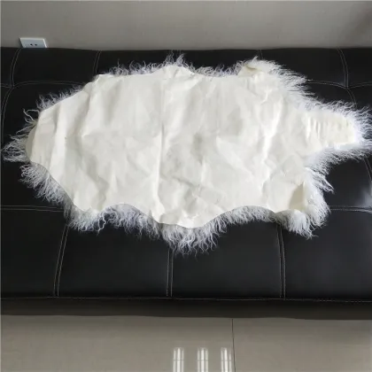 curly long hair natural or dyed color mongolian sheepskin rug