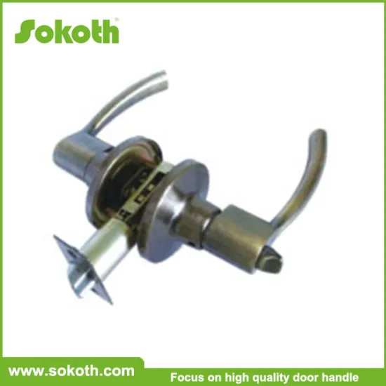 High quality zinc alloy antique brass finish reversible tubular privacy door lever lock