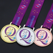Medalha de ouro de ginástica artística personalizada para mulheres