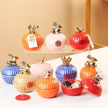 Luxury Desktop Ceramic Jewelry Box for Earrings and Rings