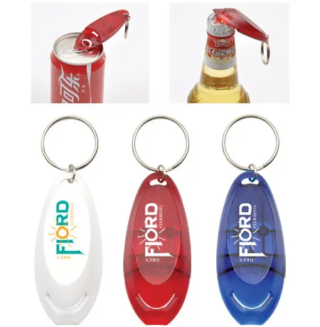 Promotional Custom Plastic Bottle Opener With Keyring