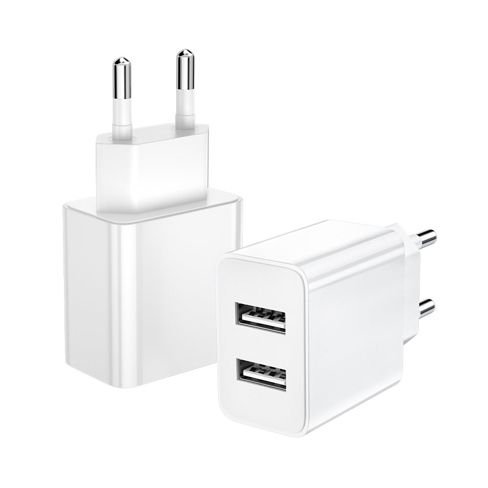 شاحن الهاتف 12W USB Wall Charger 2-Ports Adapter