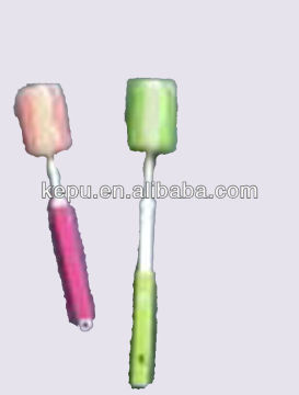 cup bottle cleaning sponge with plastic handle