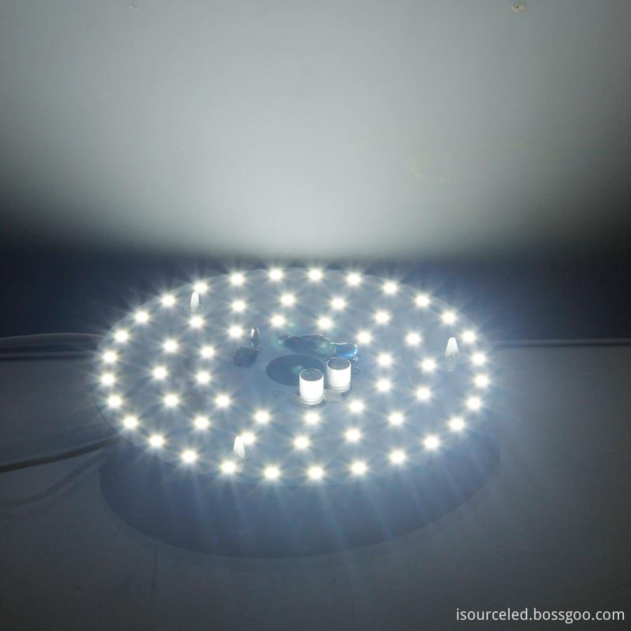 led ac module round 15w bottom view product power-on luminous diagram