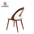 Moden Fashion Hotel Restaurant Solid Wood Bentwood Eatery Dining Chair Armless Kitchen Chairs With Upholstery Seat