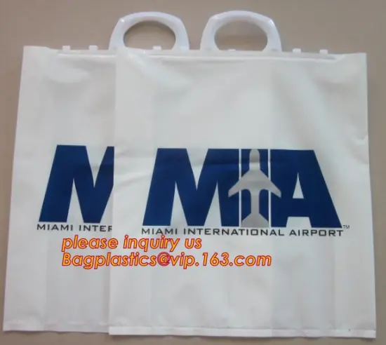 Rigid Loop Handle Plastic Bag OEM Plastic Bag, bag with rigid handle, rigid clip handle packing plastic bag for clothes