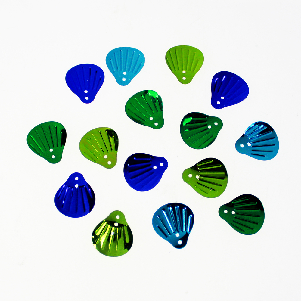 Shell shape assorted color sequin