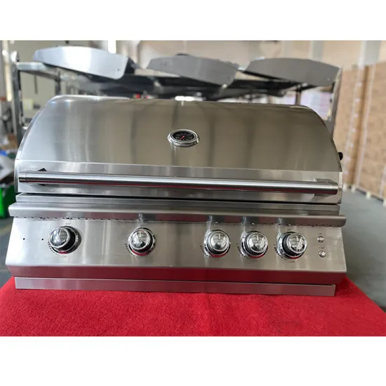 Outdoor Garden Gas Charcoal Grill Stainless Steel Built-In BBQ With Led Knob Light 6 Burner Built In Grill