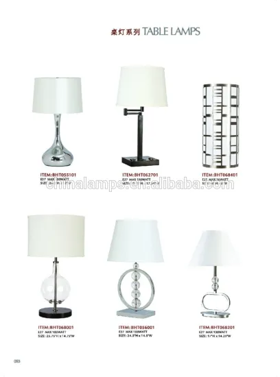 Modern design new center table hotel room furniture nickel table lamps with white linen lampshade for hosue lighting decoration