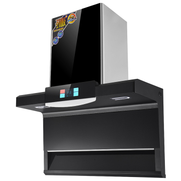 High end household kitchen chimney large suction range hood gas stove package automatic cleaning 7-shaped range hood