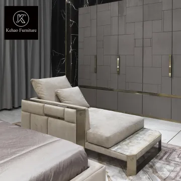 Luxury Italian Modern Leather Upholstered Bedroom Bench
