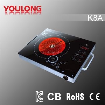 SS portableceramic cooker with handles