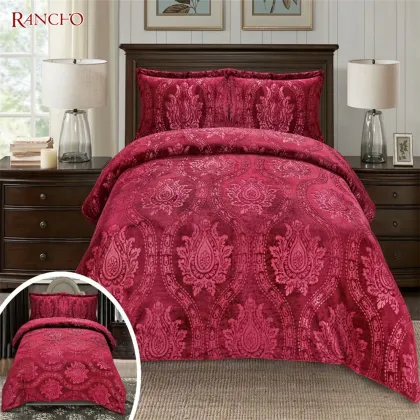 Flannel fleece bedding set King Queen winter comforter