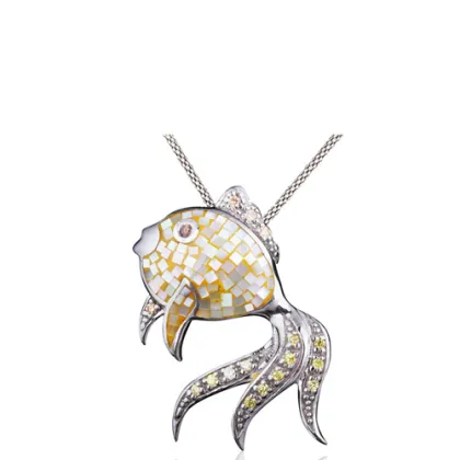 Silver fish necklace jewelry pendant necklace