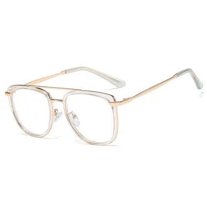 New comfortable TR90 large frame optical lens round frame metal leg anti blue light glasses can be equipped with myopia glasses