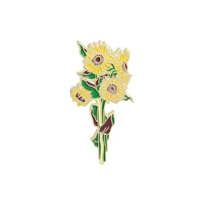 2023 New Van Gogh Sunflower Brooch Painted Enamel Pin