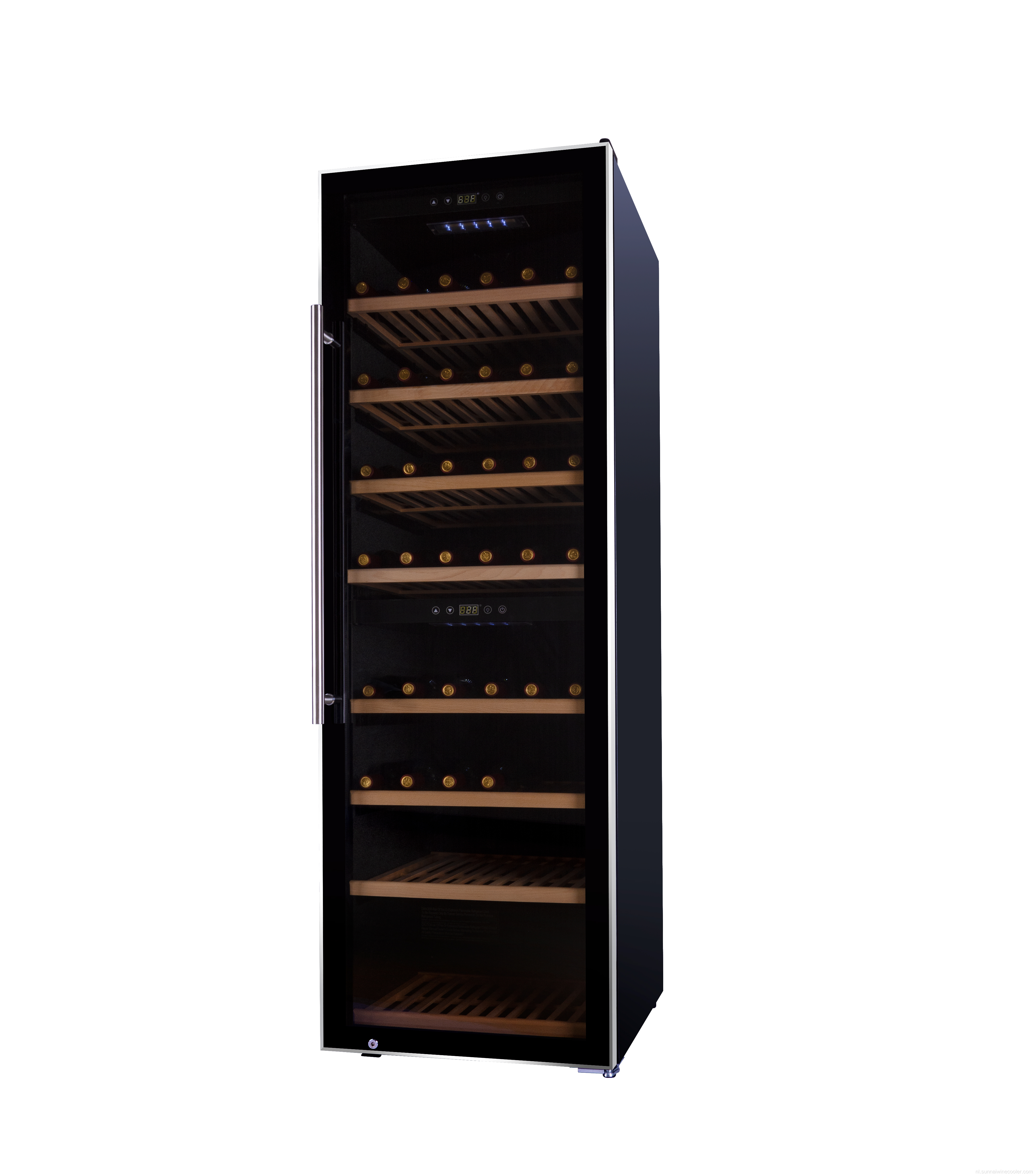 Hoogwaardige 180 flessen vrijstaande zwarte wijn koelkast