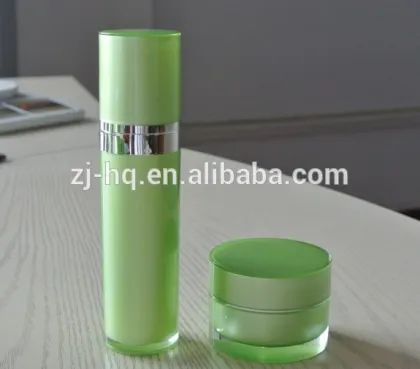 round plastic jar and bottle acrylic cosmetic jar and bottle chinese plastic packaging
