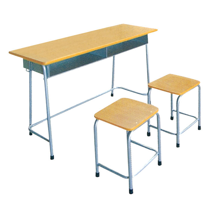 double school students study desks and chairs