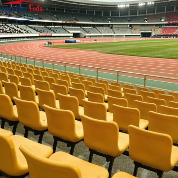 Wysokiej jakości, trwałe, formowane plastikowe krzesło z podwójnym siedziskiem, czarna metalowa rama do stadionów, klinik, zewnętrzne poczekalnie publiczne