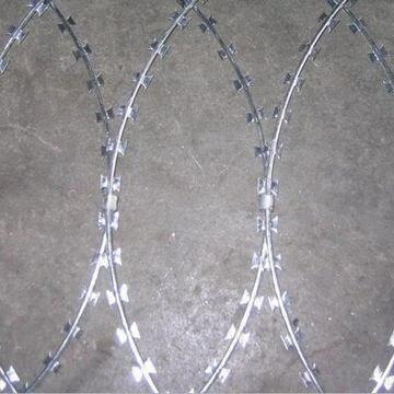 High-quality Galvanized Razor Barbed Wire with Diameter of BWG12 to BWG20