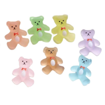 Adorável Jelly Bear Resin Flatback Cabochões Kawaii Cartoon Animal Bear Slime Charms Para Scrapbooking Grampos de Cabelo Decoração