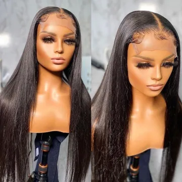 Brazilian Human Hair Wigs 150% 180% Density Era To Ear 13*4 Lace Frontal Wig 30 Inch Straight Human Hair Wig