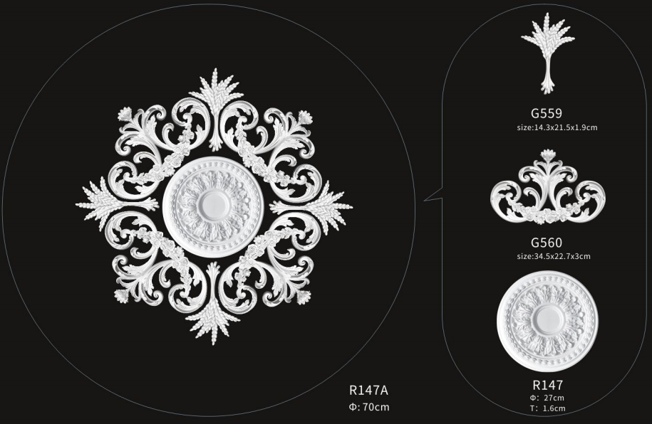PU combination ceiling rose 70cm