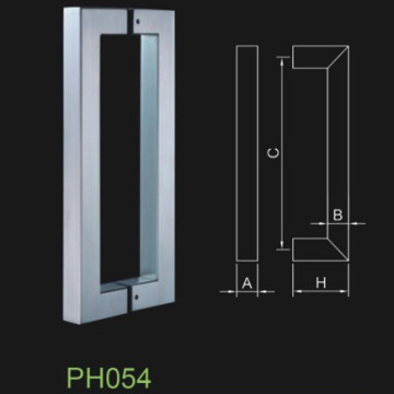 Stainless Steel Square Tube Glass Door Pull Handle