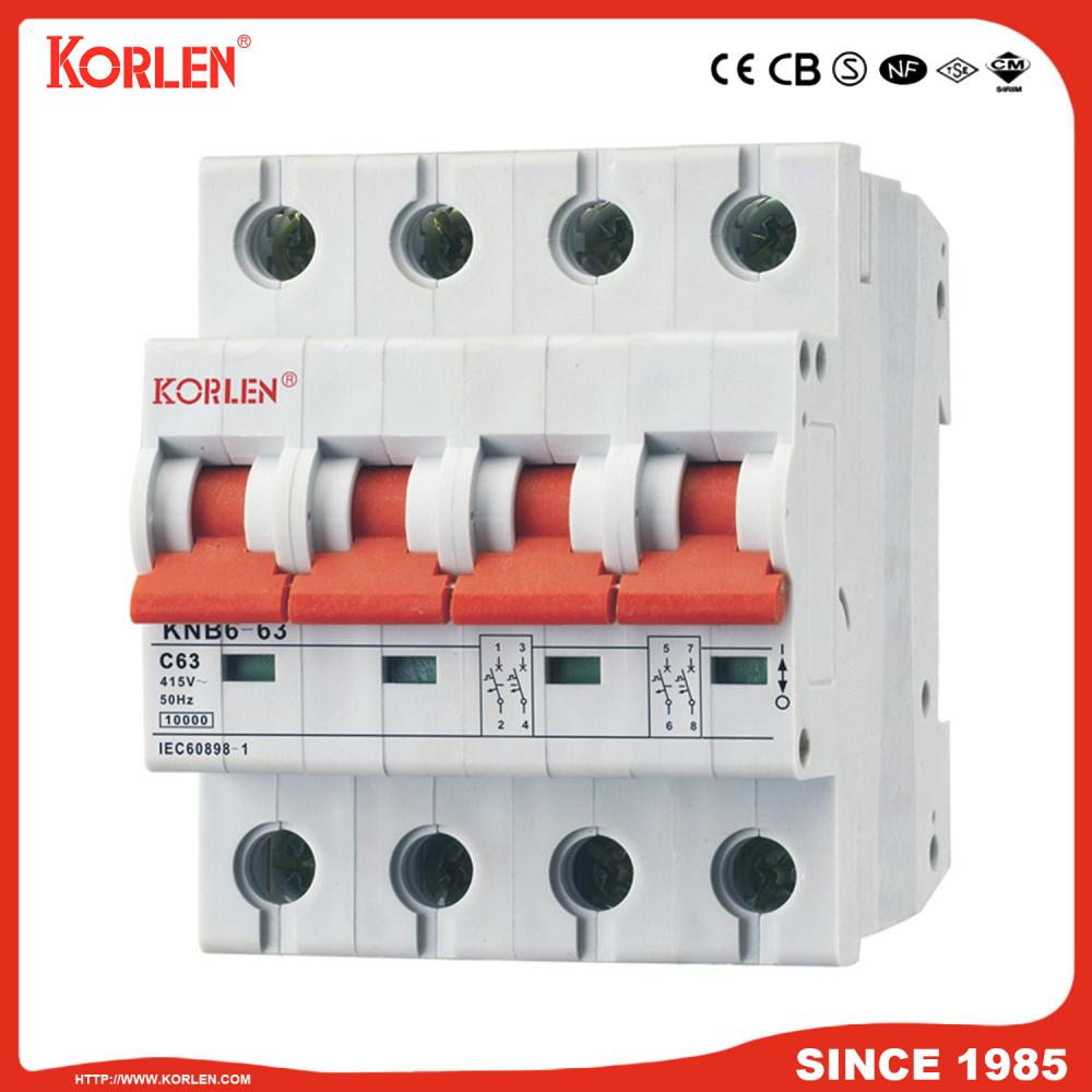 Miniature Circuit Breaker 10KA 32A TUV KNB6-63 4P