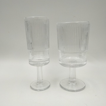 ribbed pattern tumbler glass wine cup for juice