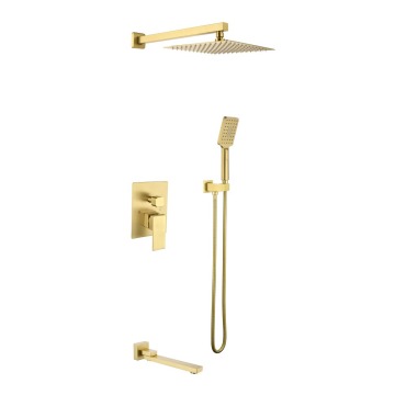 China Factory Supply Custom Logo Commercial Gold Wall Mounted Mixer Tap Sets with Showers for Bathroom
