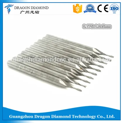 CNC Router Machine Bits Solid Carbide CNC Engraving Two Spiral Flute bits engraving end mill 3.175x1.0x5mm