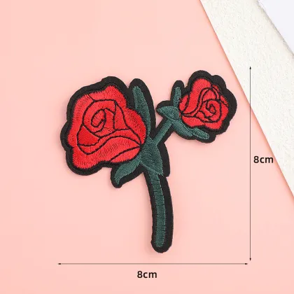 Wholesale Multicolor Glam Embroidered Rose Patches