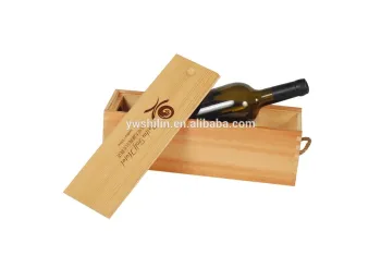 hot sales single bottle wooden wine box with sliding lid