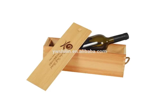 hot sales single bottle wooden wine box with sliding lid