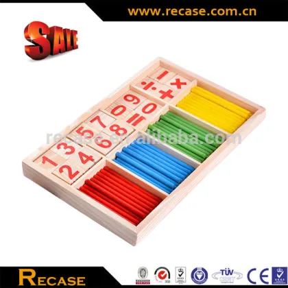 Wooden educational math learning montessori toys counting sticks