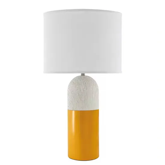 UL Listed American Style Retro Solid Wood Base Table Lamp with Fabric Shade