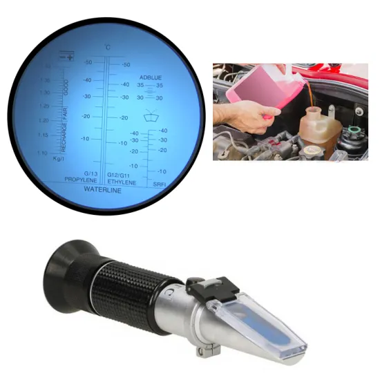 Automotive Fluid Testing: Refractometer, Freezing Point, Urea Adblue, Battery, Glass Water, Pure Aluminum Styles" 

However, if you prefer a more concise and SEO-friendly title, consider:

"Automotive Fluids & Testing: Antifreeze Refractometer, Urea Adblu