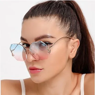 2024 Newest Women's UV400 Rimless Gradient Sunglasses by Designer Brands