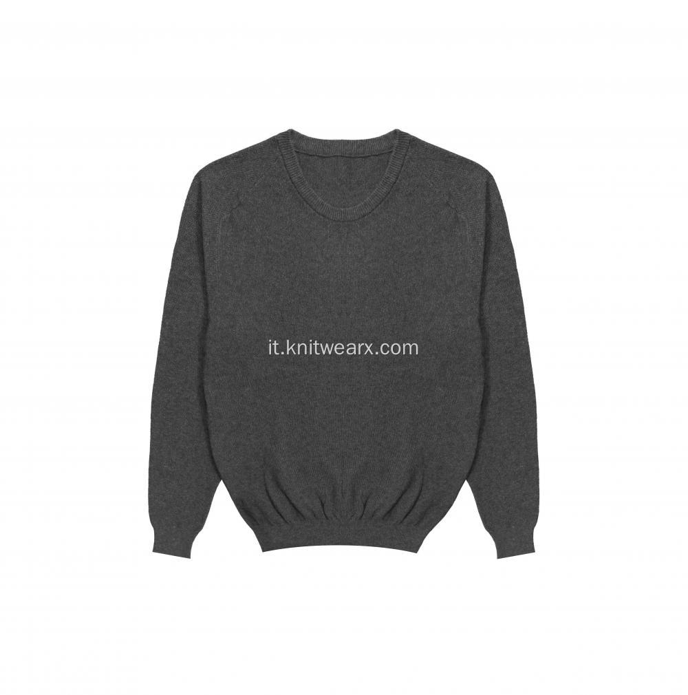 Pullover girocollo in cotone 100% lavorato a maglia da uomo