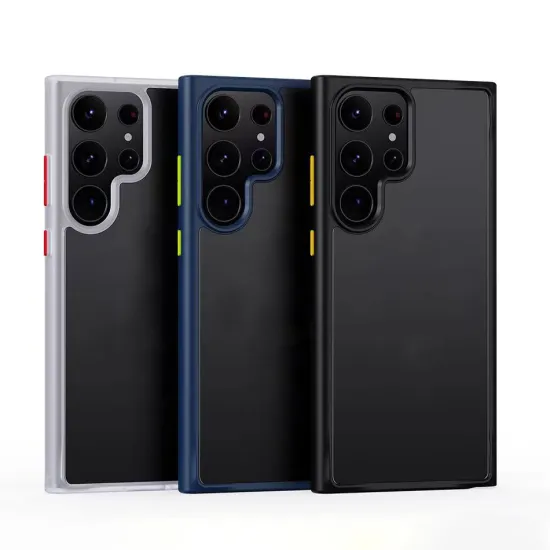 Magnetic Semi-Clear Matte Hard Back & Soft Edge PC+TPU Phone Case for Galaxy S21/S22/S23 Plus/Ultra