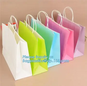 Matt lamination customized craft paper gift bag with handle, shopping paper gift bag with logo, Well Designed small gift paper b